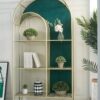 Living room display arched bookshelf storage shelf bookcase by wall metal floor type light luxury storage 1