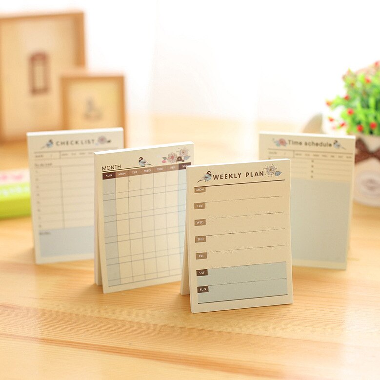 15 Pcs Memo Pads Creative Desktop Program This Note Today This Week The Schedule of The Learning Planer School Supplies 2