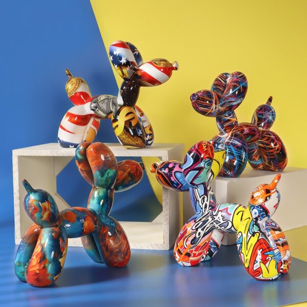 American Style Home Accessories Creative Balloon Dog Decorative Miniature Figurines Resin Office Desk Accessories Home Decor 6