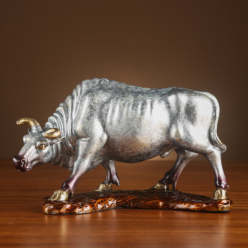 MOZART Colored Copper Bull Ornaments Brass Five Bulls Fortune At The Door Home Living Room Entrance Decoration Company Opening 5