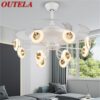 OUTELA Ceiling Fan Light White Branch Invisible Lamp With Remote Control Modern Simple LED For Home 1