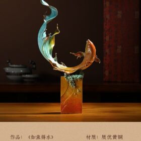 Pure Copper Fish Ornaments Living Room and Tea Room Crafts like a Fish in Water Office Decorations Opening and Housewarming Gift 3