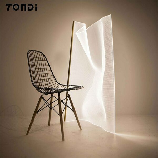 TONDI Nordic Designer LED Acrylic Light Guide Floor Lamp Creative Living Room Home Decoration Bedroom Art Deco Lamps 2