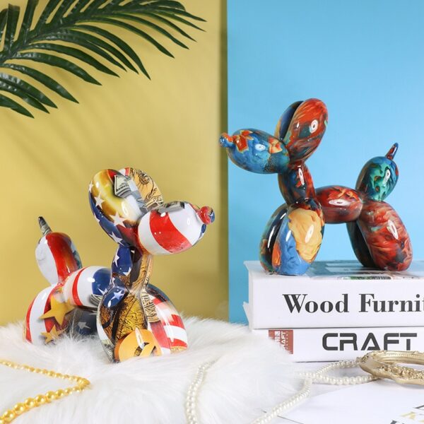 American Style Home Accessories Creative Balloon Dog Decorative Miniature Figurines Resin Office Desk Accessories Home Decor 3