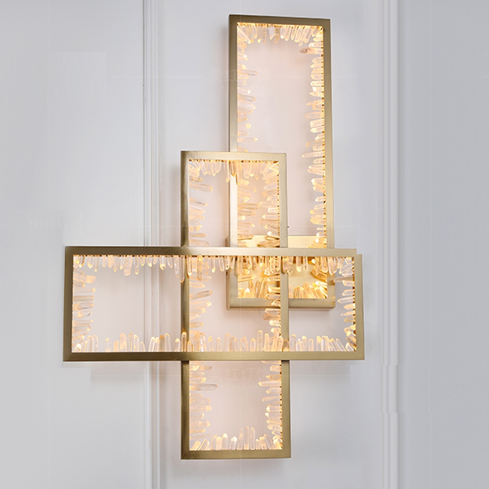 Creative Design LIving Room Crystal Wall Lights Modern Gold Bedroom Sconce AC110V 220V 1
