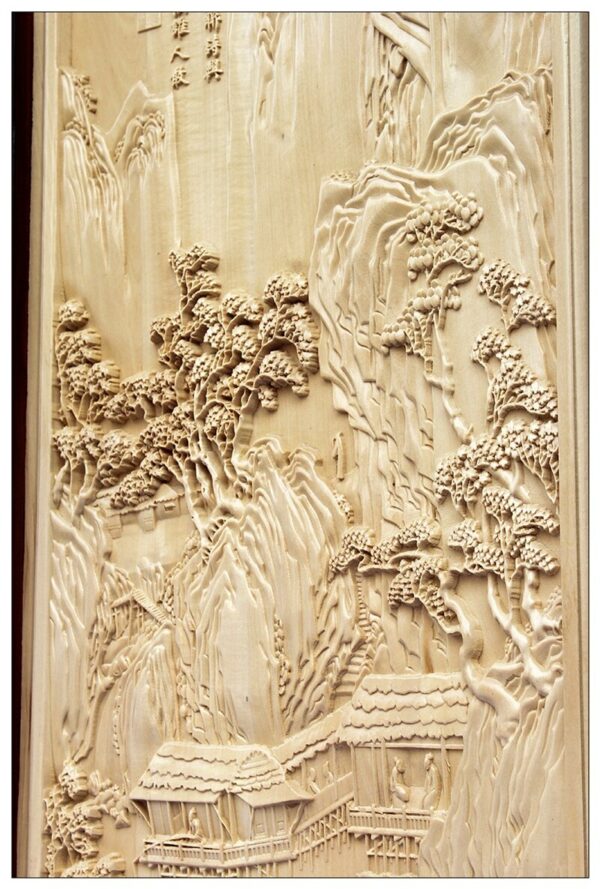 Carving Craft Living Room Pendant Chinese Style Entrance Wall Decoration Building Tea Indoor Dongyang Wood Carving Hanging Panel 3