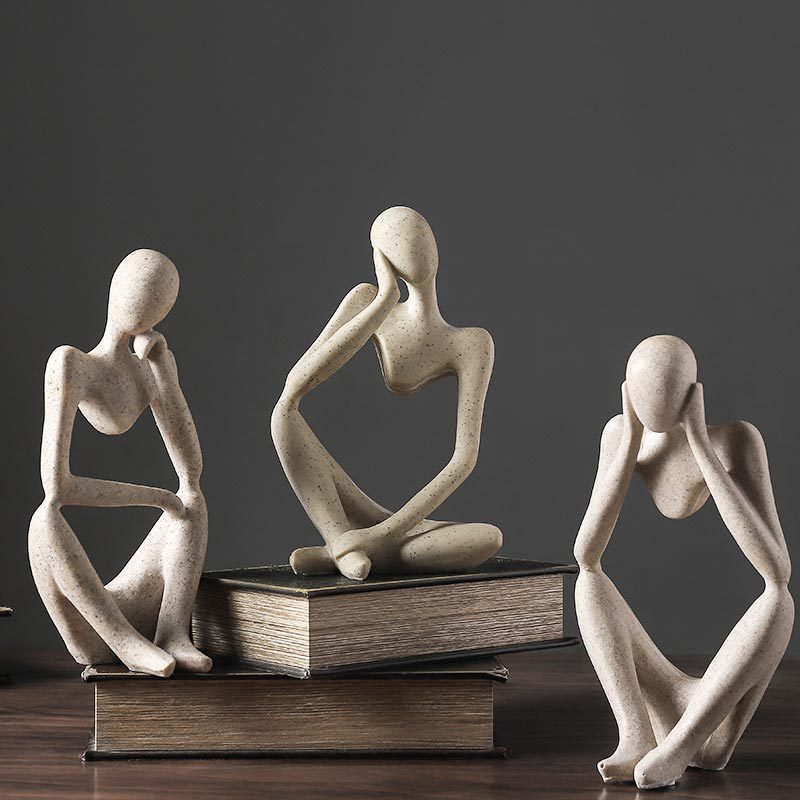 Nordic Abstract Thinker Statue Resin Figurine Office Home Decoration Desktop Decor Handmade Crafts Sculpture Modern Art 2