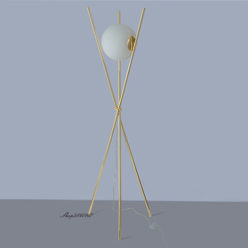 Modern Tripod Led Floor Lamp Nordic Simple Tall Lamp Standing Lamp for Living Room Decor Bedroom Beside Lamp Glass Floor Light 3