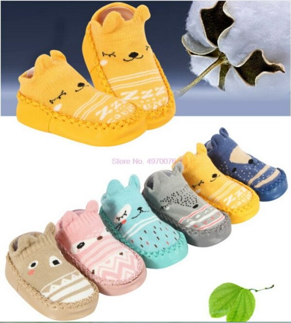 DHL 200pair baby Cartoon Anti-Slip Socks First Walkers soft bottom non-slip cotton toddler shoes 1
