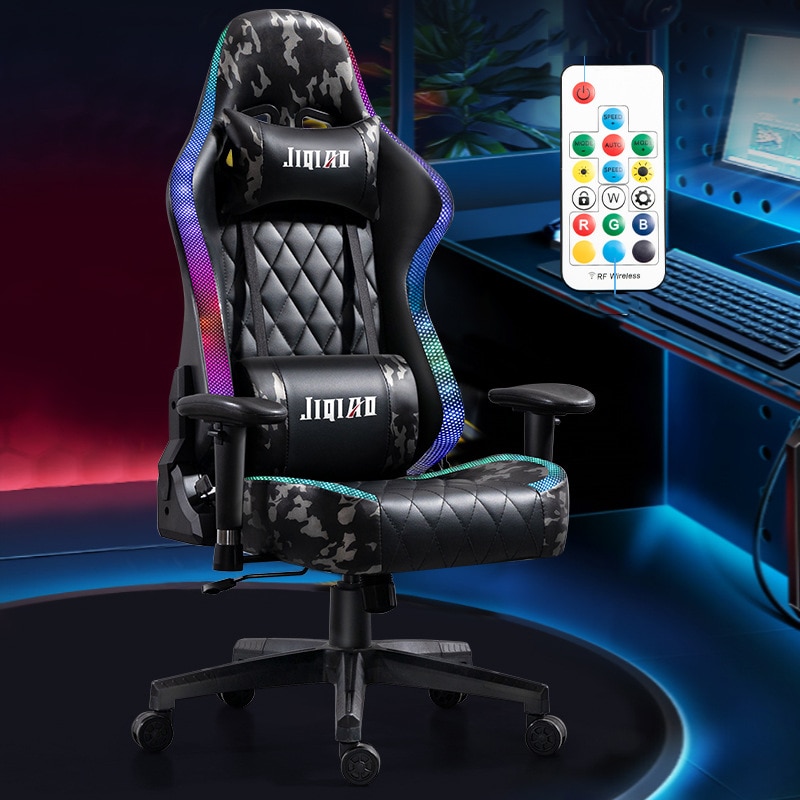 New Fashion Gaming Chair Camouflage PU Leather Computer Chair RGB Gamer Chair High Quality Ergonomic Chair Boys Bedroom Chair 1