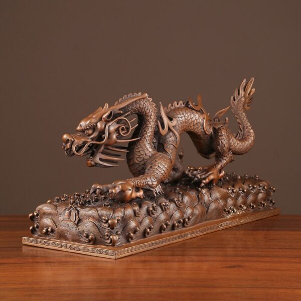 Red Copper Dragon Decoration Home Decorations Living Room Office Copper Crafts Decoration 3