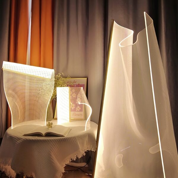 TONDI Nordic Designer LED Acrylic Light Guide Floor Lamp Creative Living Room Home Decoration Bedroom Art Deco Lamps 3