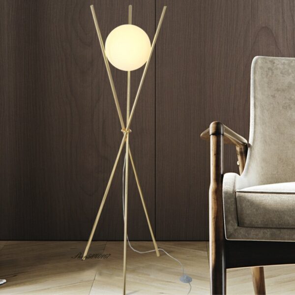 Modern Tripod Led Floor Lamp Nordic Simple Tall Lamp Standing Lamp for Living Room Decor Bedroom Beside Lamp Glass Floor Light 2