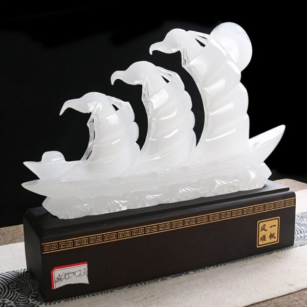 Natural Jade Goes Smoothly Sailboat Decoration to Send Leading Customers Office Decorations Furnishings 5
