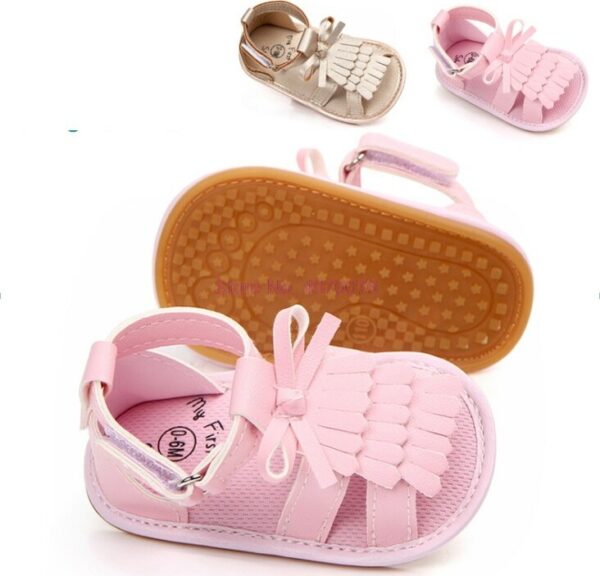 DHL 50pair Baby Sandals Girl Shoes Newborn Baby Tassel Bow Fashion Infant Baby Girl Sandals 1