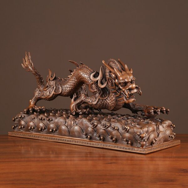 Red Copper Dragon Decoration Home Decorations Living Room Office Copper Crafts Decoration 2