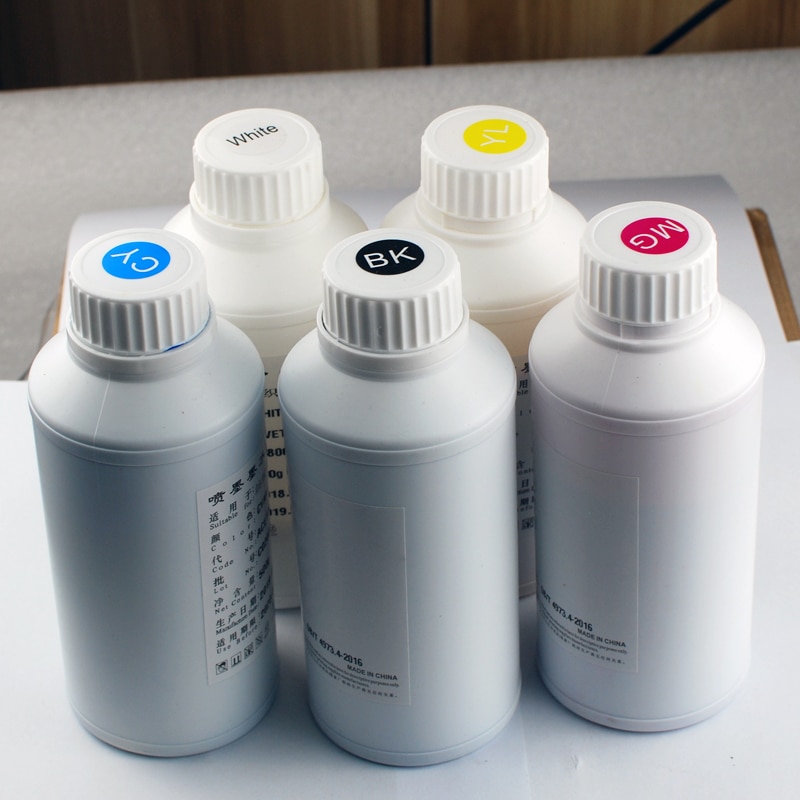 5*500ML / 5*1000ML Textile InK Garment DTG Ink For DX5 DX6 DX7 DX10 Printhead For Tshirts Clothes Printing 2