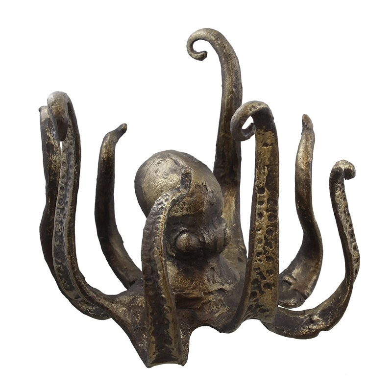 JHD-Octopus Tea Cup Holder Large Decorative Resin Octopus Table Topper Statue For Home Office Decoration 3