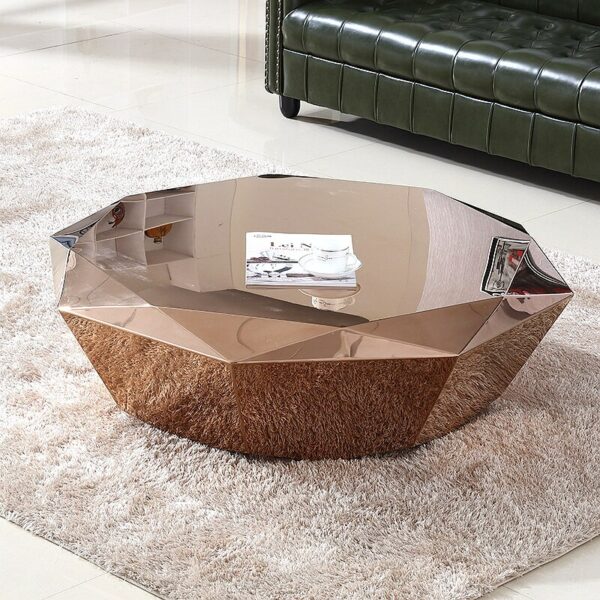 New Style Diamond Shape Coffee Table Personalized Creative Stainless Steel Coffee Table Postmodern Tea Table 5