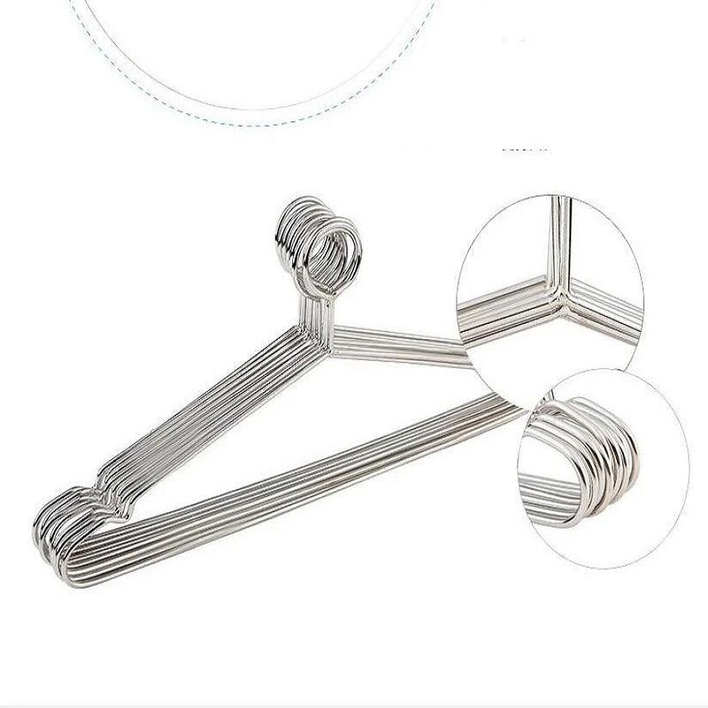 100pcs Anti-theft Stainless Steel Clothes Hanger with Security Hook Metal Clothing Hanger for Hotel Used Closet Organizer 1