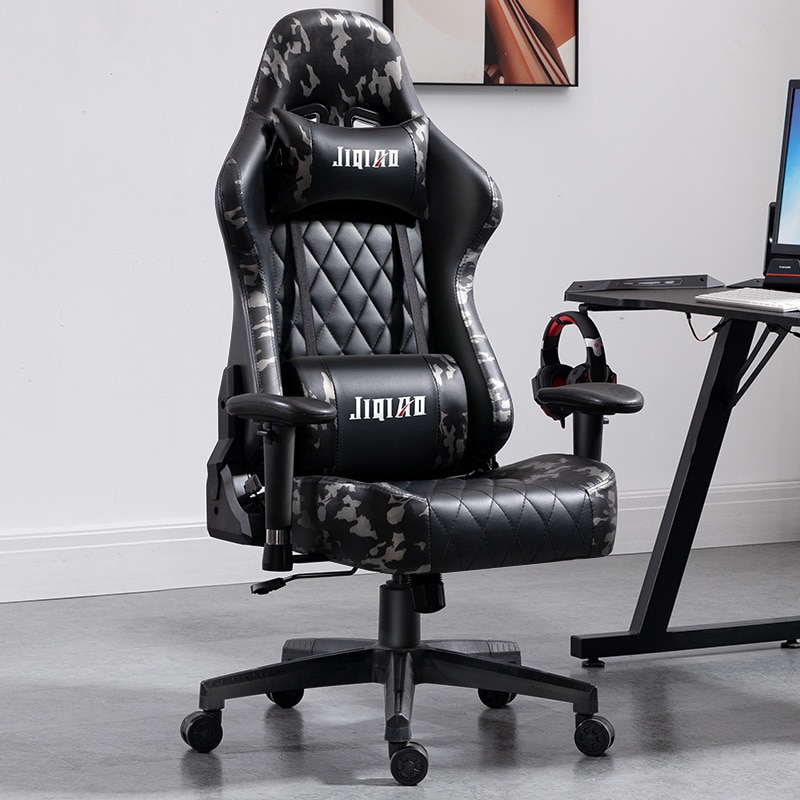 New Fashion Gaming Chair Camouflage PU Leather Computer Chair RGB Gamer Chair High Quality Ergonomic Chair Boys Bedroom Chair 5