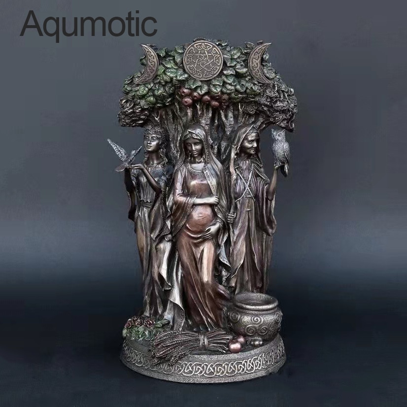 Aqumotic Greek Religion Triple Goddess Statues Hope Honor Ornaments Art Craft Statue Angel Sculpture Home Office Decor 1