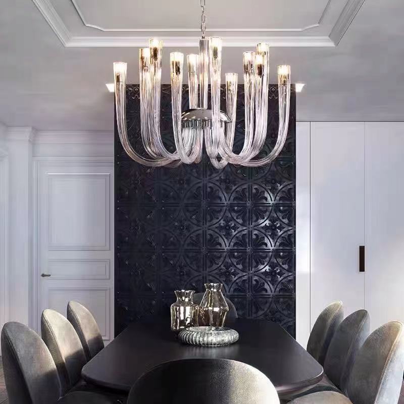 Post-Modern Simple Living Room U Shaped Glass Chandelier Italian Designer Light Luxury Bedroom Personality Art Lamp ZR58D68 2
