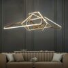 Stainless Steel Art Geometric Chandelier For Living Room Designer Postmodern Minimalist Creative Nordic Special-shaped Lamps 1