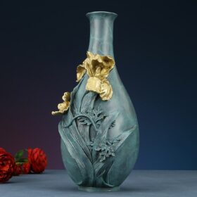 Colorful Copper Cymbidium Faberi Vase Home Decoration Dried Flower Vase Living Room Office Window Crafts Ornaments 2