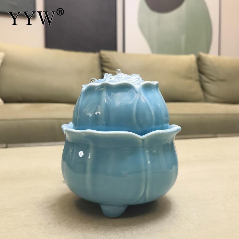 Fountain Flowing Water Decoration Ceramic For Lucky Living Room Or Office Desktop Ornament Fresh Mini Humidifier Creative Gift 2