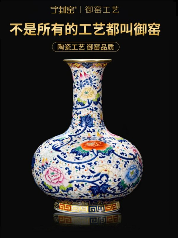 Hand Painted Antique Vase Jingdezhen Ceramic Bottle Decoration Living Room Blue and White Porcelain New Chinese Antique Shelf 3