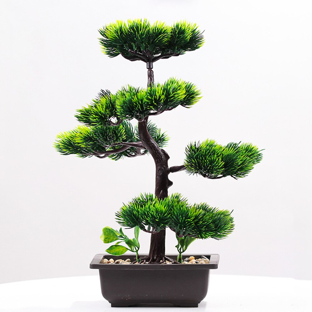 Artificial Plants Beauty Pine Faux Phoenix Pine Tree Potted Plant Lifelike Bonsai Office DIY Decorative Festival Gift Home Decor 2