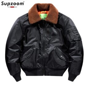 Supzoom New Arrival Fashion Padded Thickened Flight Suit Autumn And Winter Military Cotton Liner Fur Turn-down Collar Bomber Men 5