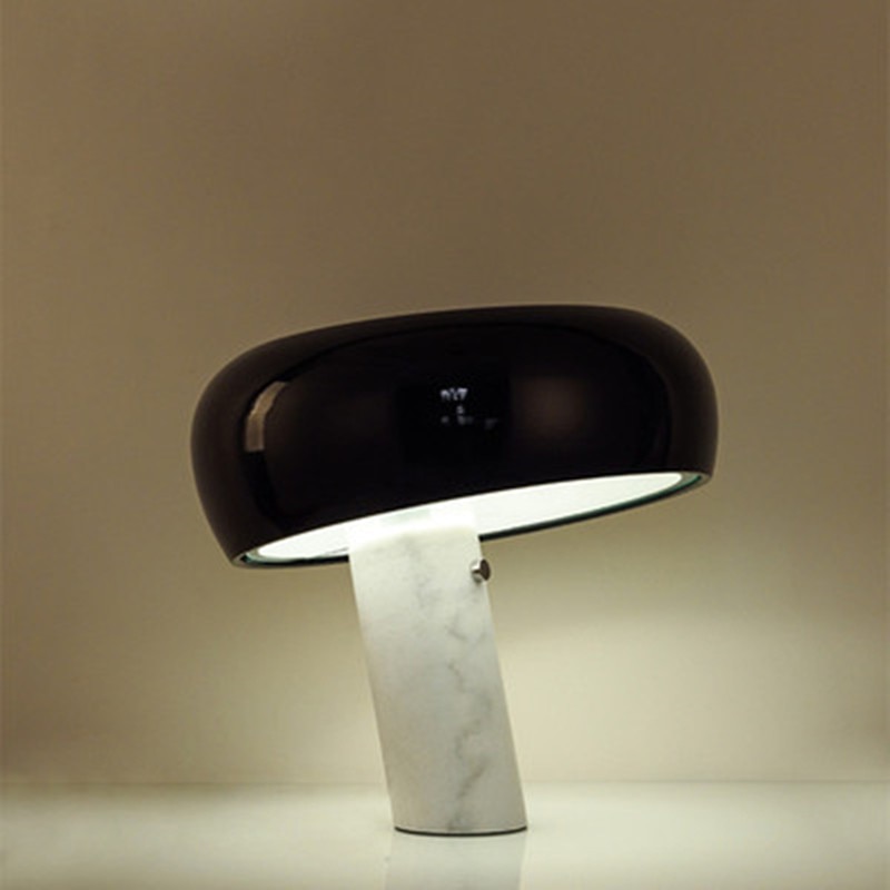 Mushroon Table Lamp Marble Kid Study LED Desk Light Household Black Night Bedside Living Bedroom Decorative Book Reading Light 3