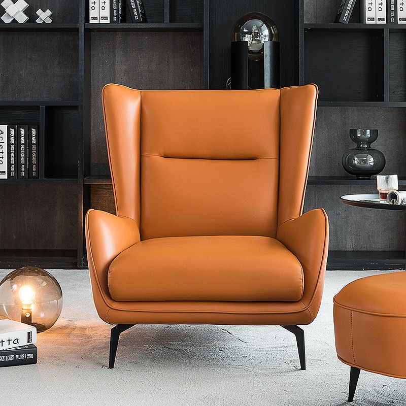 Luxury Microfiber Leather Sofa Chair Cosy Single Sofa Italian Minimalist Living Room Leisure Sofa Chair Simple Modern Sofa 4