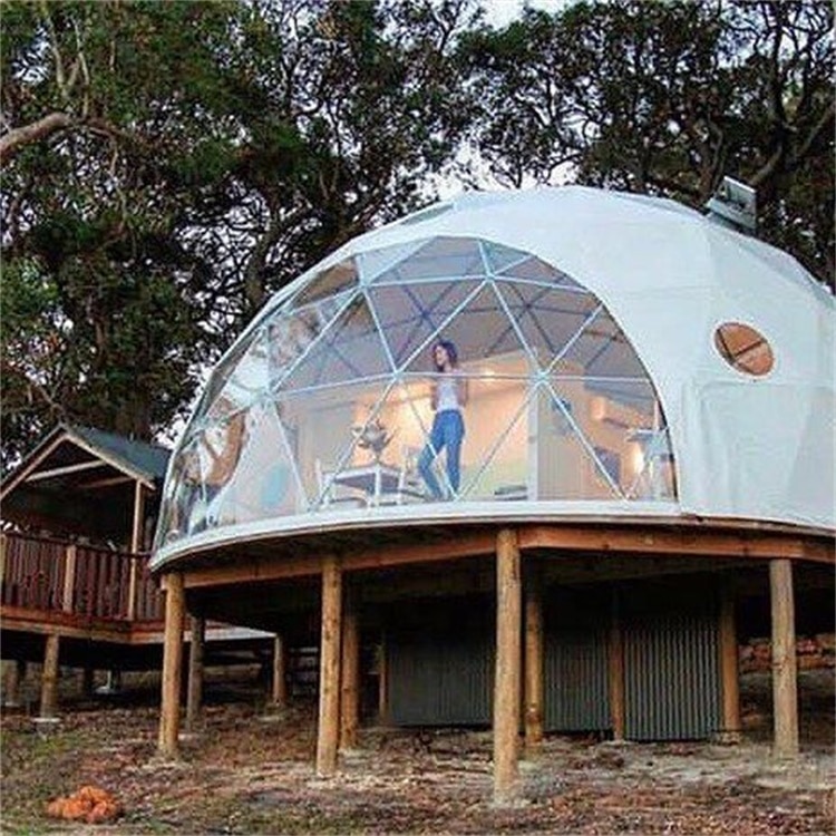 Trade Show Tent 8m diameter igloo geodesic dome steel structure camping tent hotel luxury dome house glamping round dome tent 1