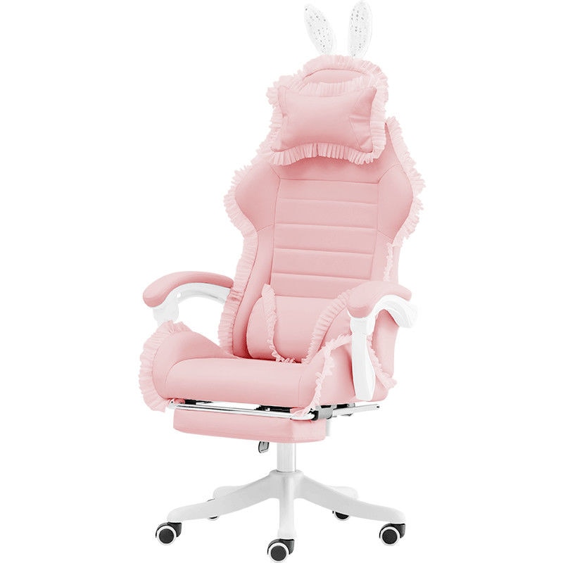 Girls Cartoon lovely gaming chair,computer chair,Reclining Armchair with Footrest,Internet Cafe Gamer Chair,pink office chair 1