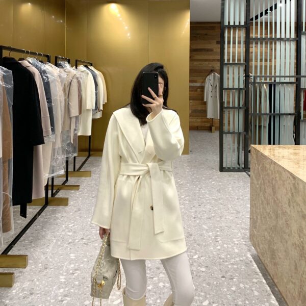 2022 Series Belt Reversible Cashmere Coat Women's Autumn and Winter New High-Grade Small Wool Coat Coats and Jackets Women 3