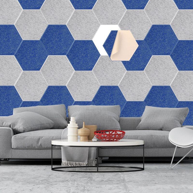 12Pcs Hexagon Self-adhesive Soundproofing Wall Panels Sound Proof Acoustic Panel Study Meeting Room Nursery Wall Decor Home Deco 2