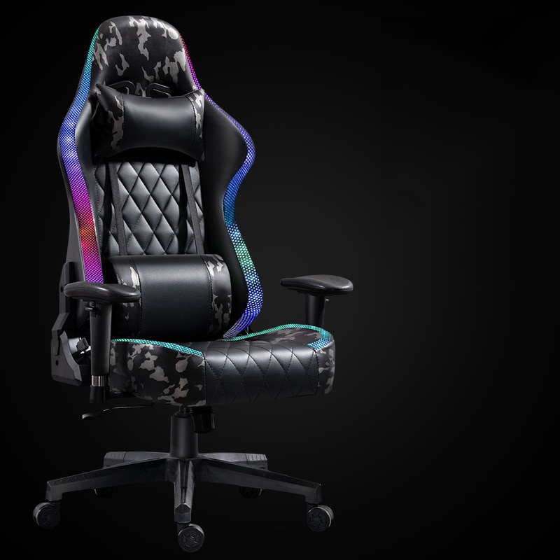 New Fashion Gaming Chair Camouflage PU Leather Computer Chair RGB Gamer Chair High Quality Ergonomic Chair Boys Bedroom Chair 2