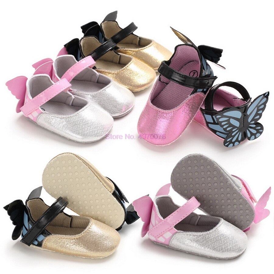 DHL 100pair Infant Lovely PU Anti-slip Soft Sole Crib Shoes Infant Walking Shoes For Birthday Party First Walkers 1