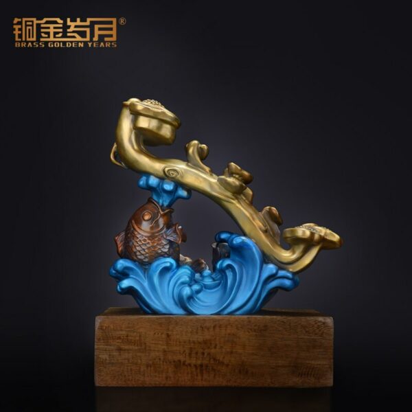 Huang Bronze Statue Decoration Crafts Ruyi Koi New Chinese Soft Decoration Home Sculpture Ornament Living Room 3