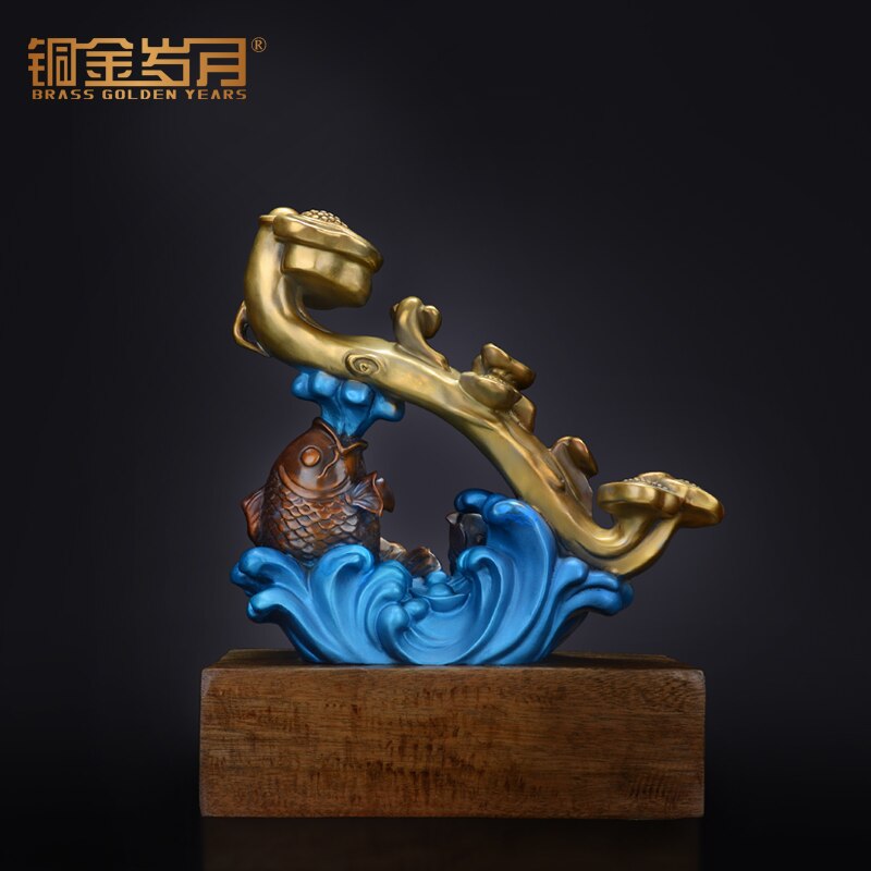 Huang Bronze Statue Decoration Crafts Ruyi Koi New Chinese Soft Decoration Home Sculpture Ornament Living Room 3