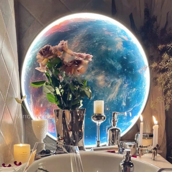 Moon lamp Earth Wall Lamp Modern LED Lights Hanging Painting Night Light Luxury Bedroom Bedside Background Home Decor lustre 1