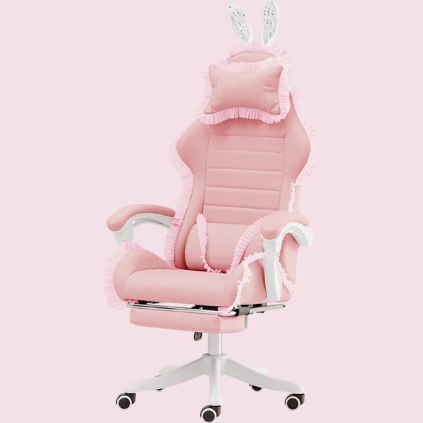 Girls Cartoon lovely gaming chair,computer chair,Reclining Armchair with Footrest,Internet Cafe Gamer Chair,pink office chair 6