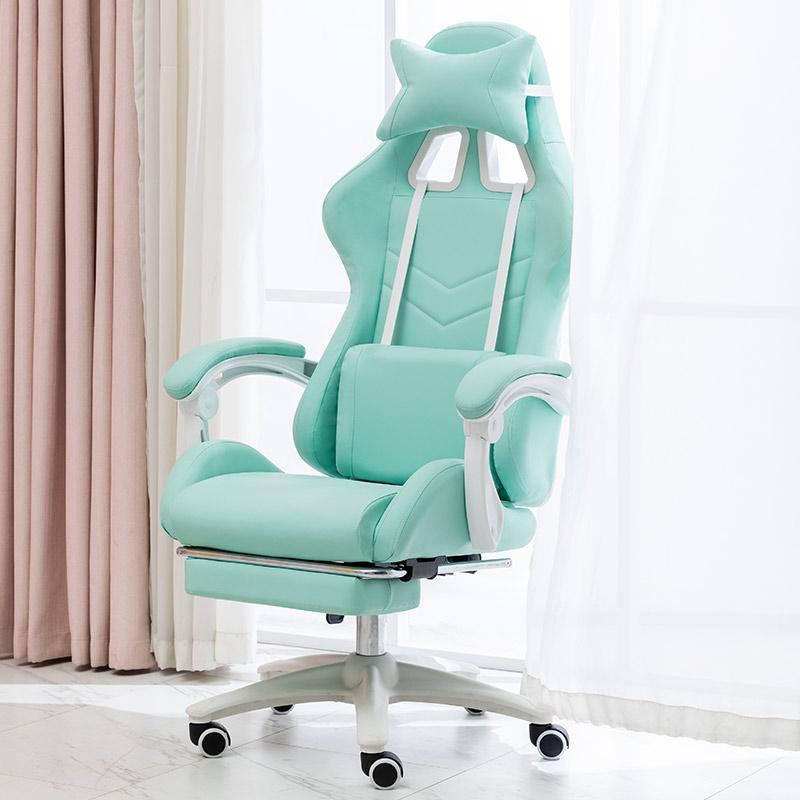 Gamer chair white girl comfortable Gaming Chair Pink Girl Computer Chair Student learning Home Anchor Live Game Chairs bedroom 3