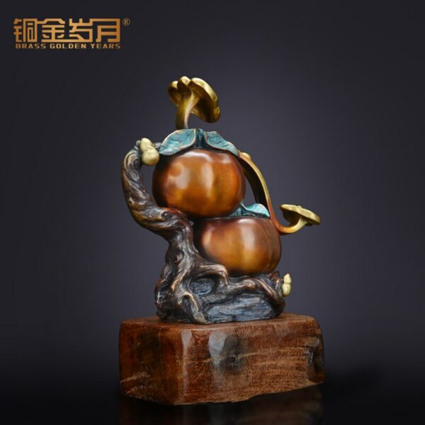 Persimmon All the Best Copper Crafts Decoration New Chinese Style Living Room Entrance Housewarming Gift Decorations 2