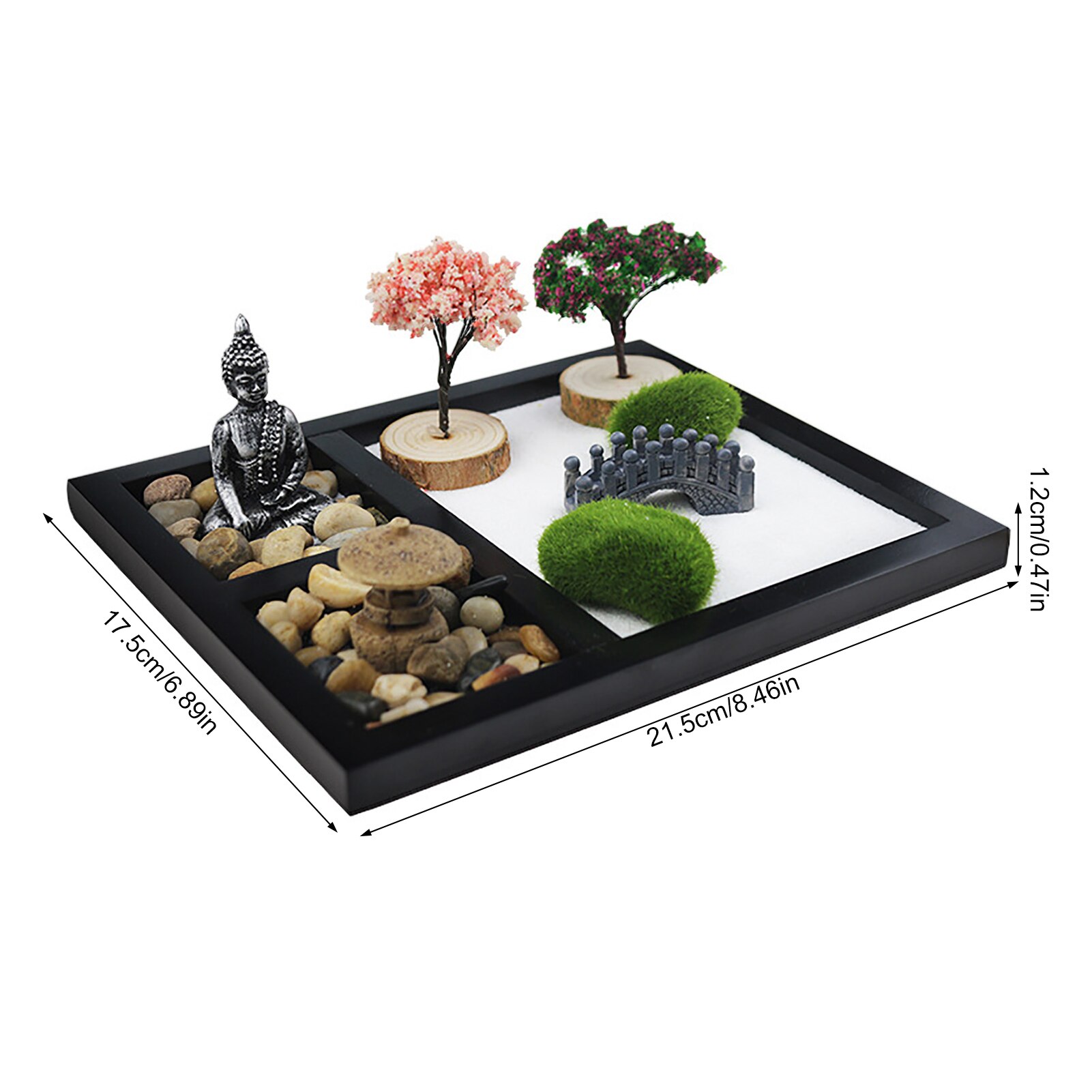 Japanese Zen Sand Garden Tabletop Mini Zen Garden Kit For Home Office Tabletop Decor For Concentration Relaxation Meditation 6