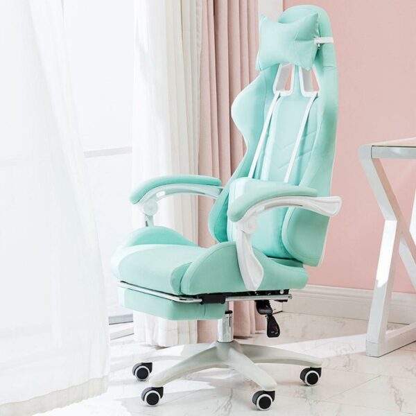Gamer chair white girl comfortable Gaming Chair Pink Girl Computer Chair Student learning Home Anchor Live Game Chairs bedroom 5
