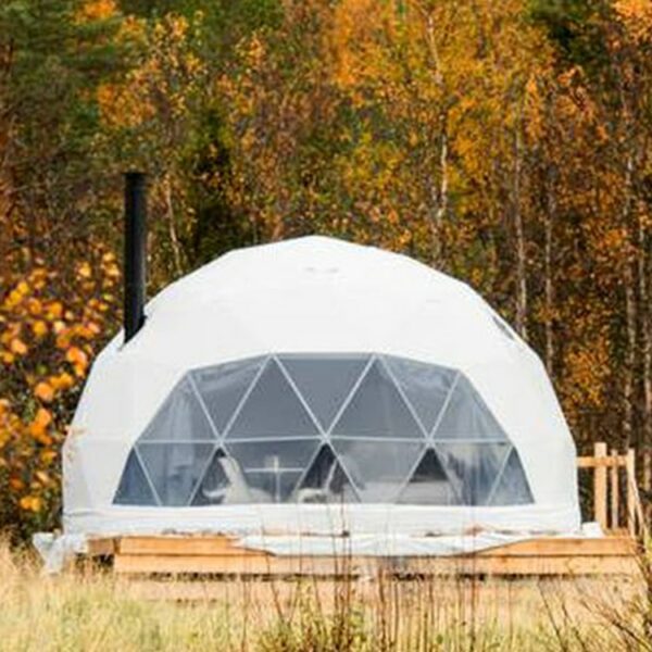 Trade Show Tent 8m diameter igloo geodesic dome steel structure camping tent hotel luxury dome house glamping round dome tent 3